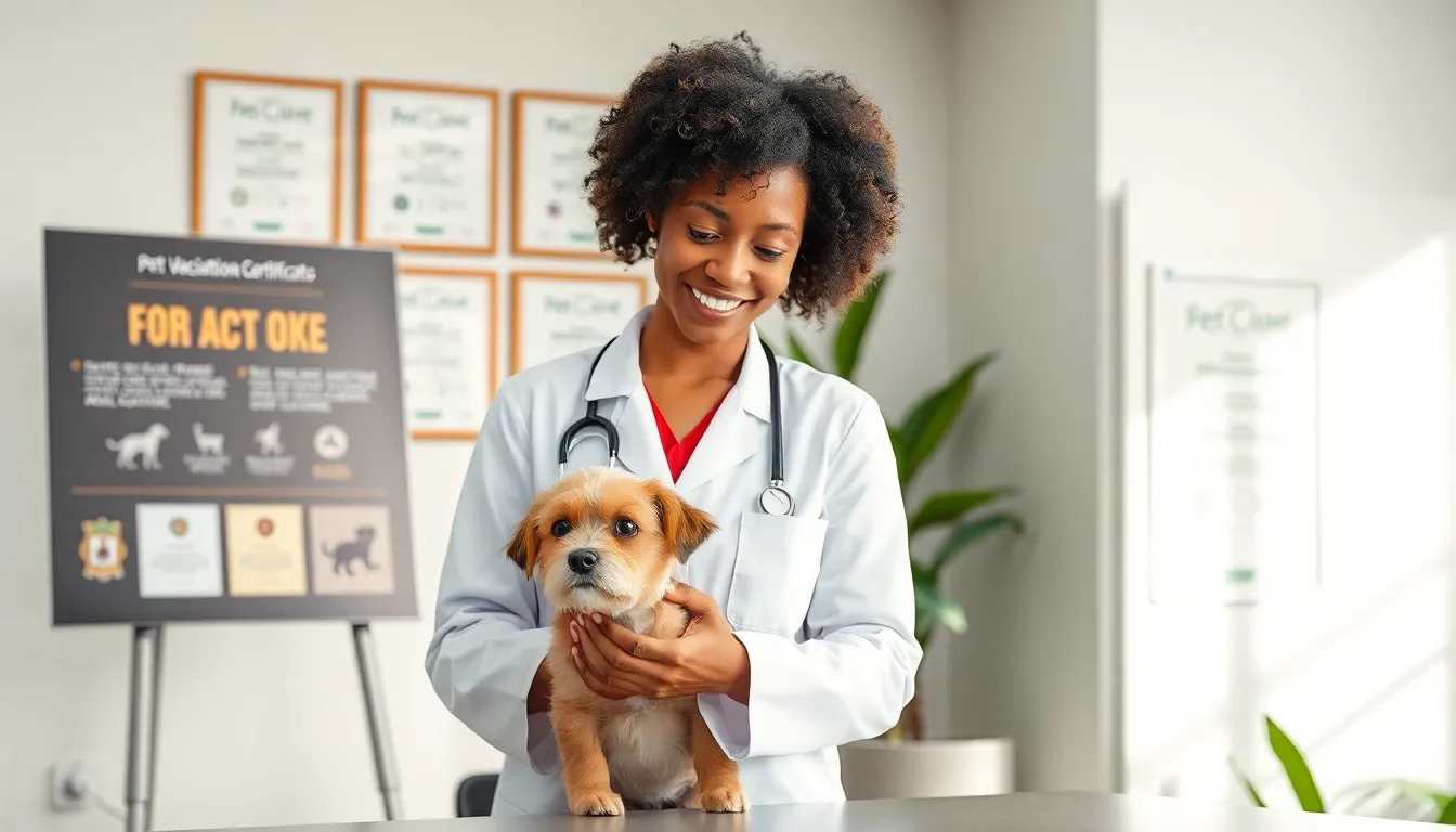vet vaccinating a dog in a modern veterinary office.