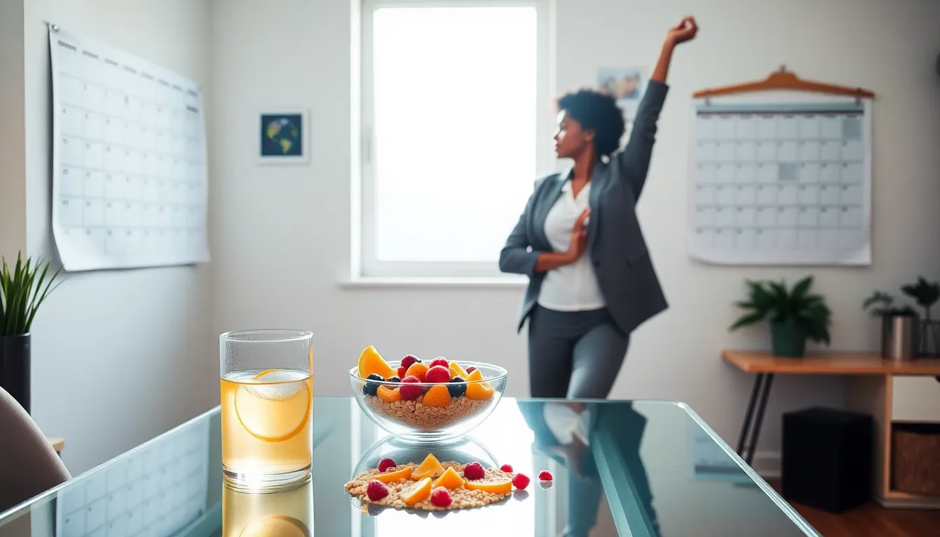 person enjoying a healthy breakfast and planning their day.